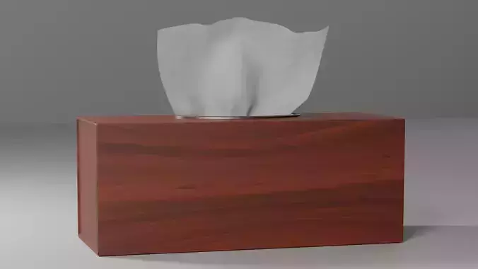 Wooden Tissue Box 3d model 3D model