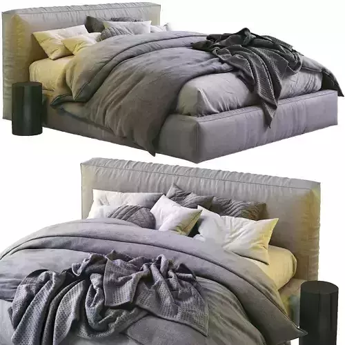Vittoria Bold leather Bed 3D model