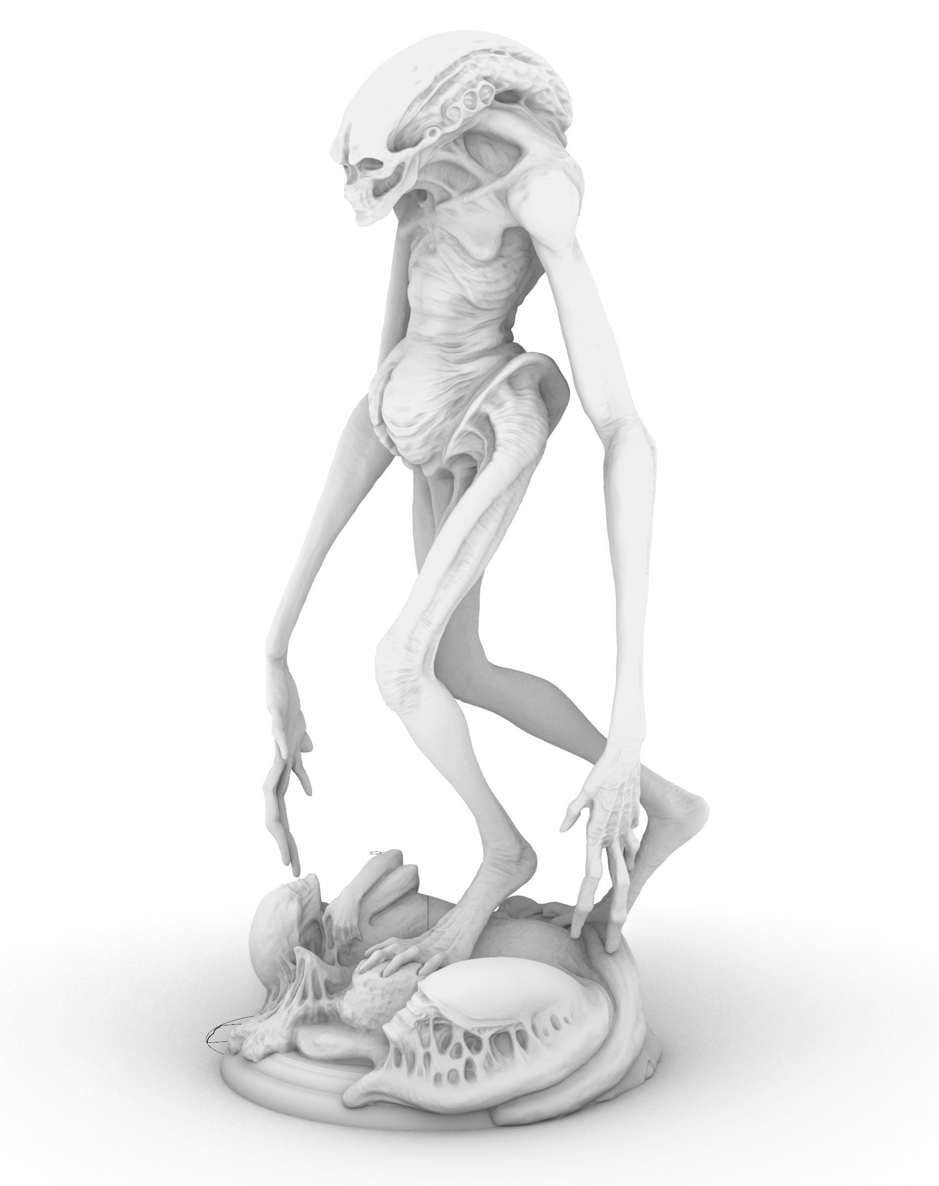 Alien Resurrection Newborn Statue 3D model 3D printable | CGTrader