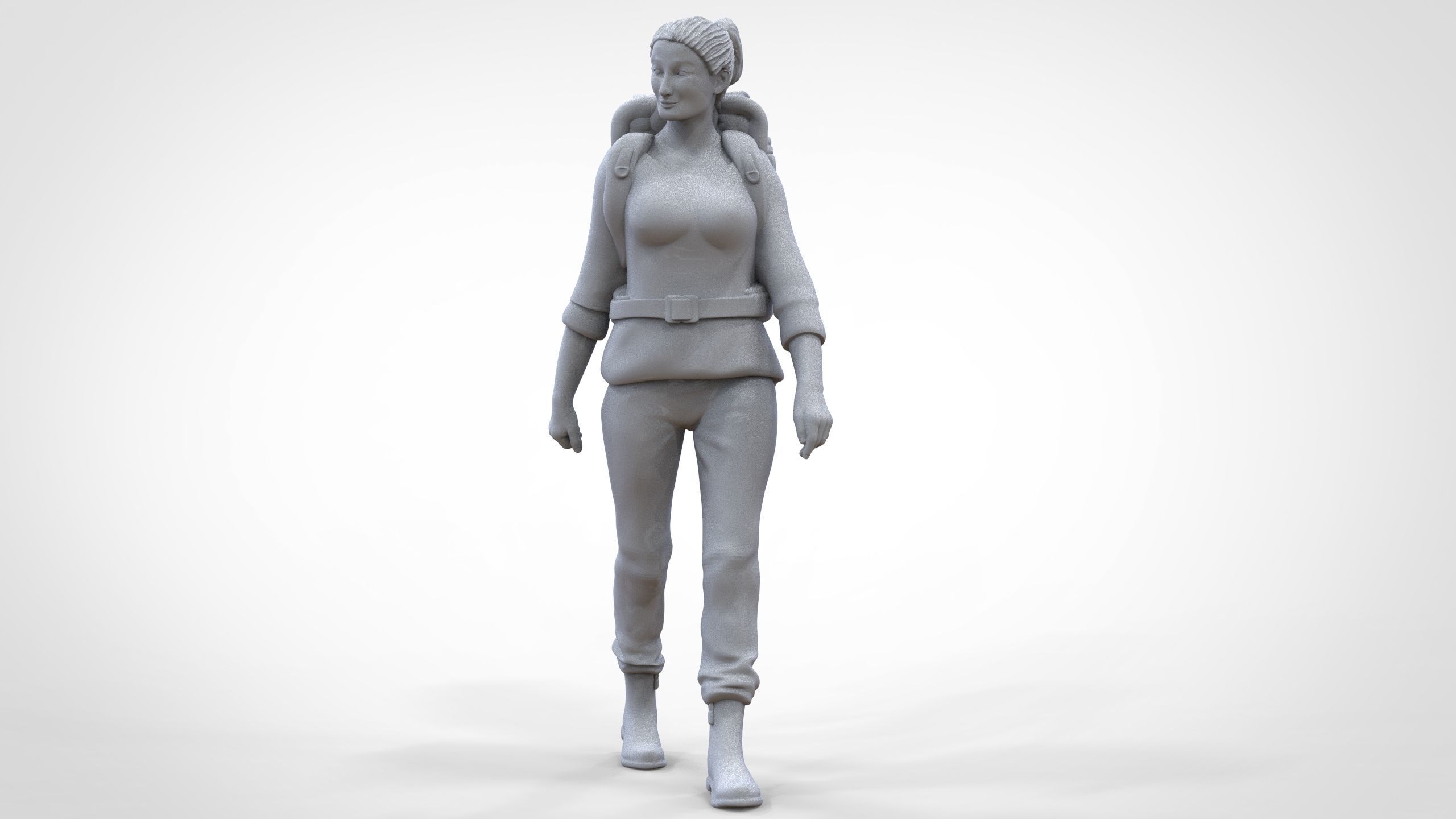 N3 walking Hiker Woman 1 64 Miniature  3D print model_23