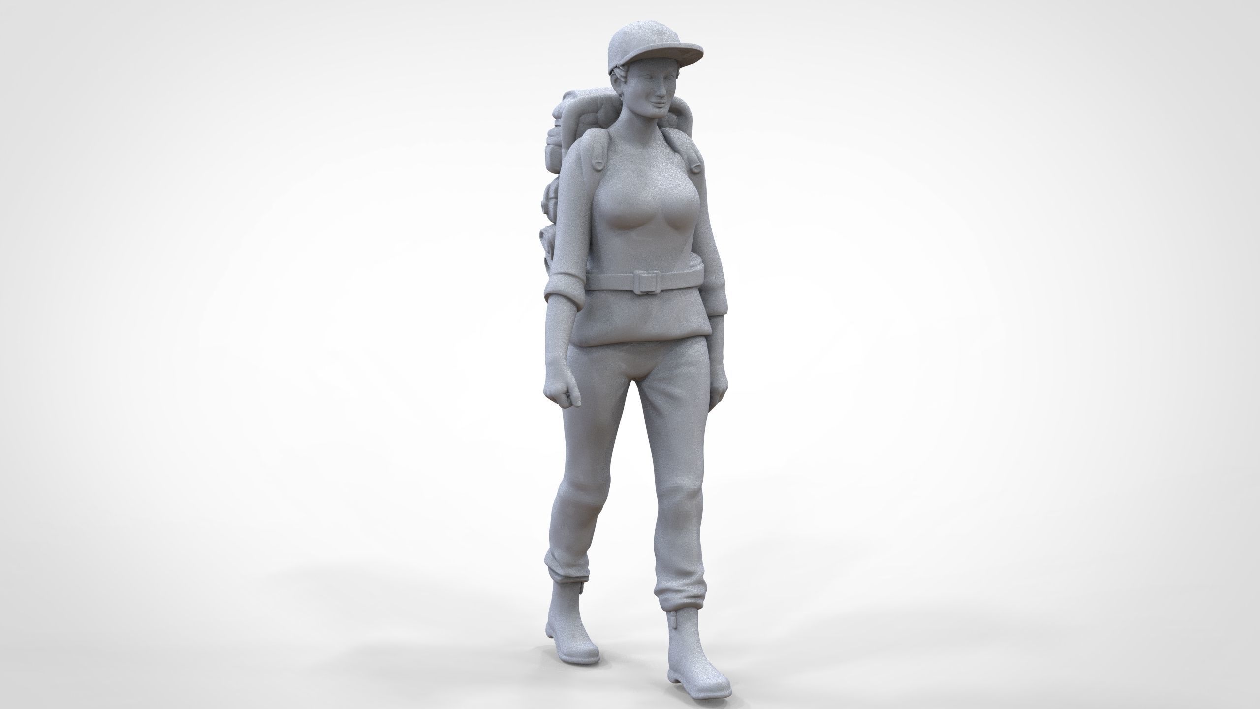 N3 walking Hiker Woman 1 64 Miniature  3D print model_29
