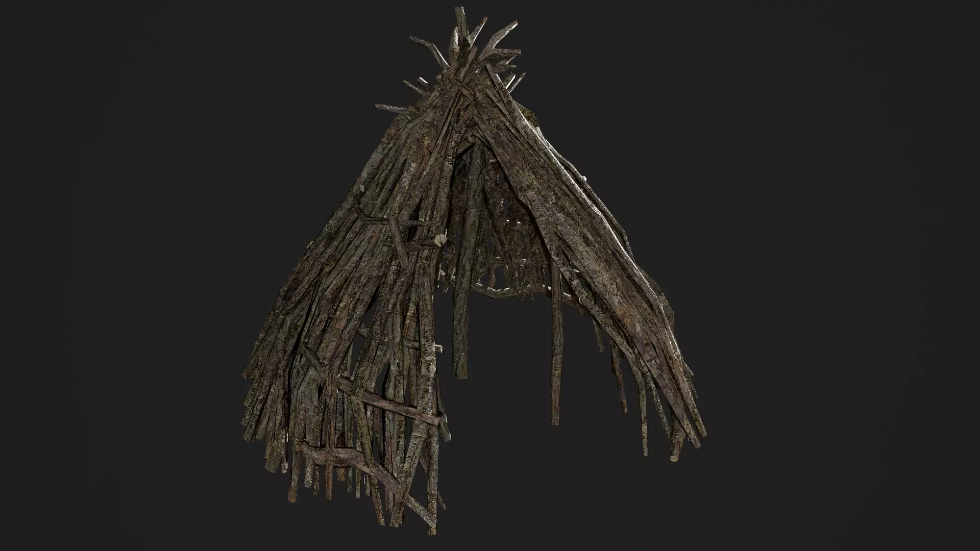 Viking Shelter Game-Ready Low-poly 3D model_0
