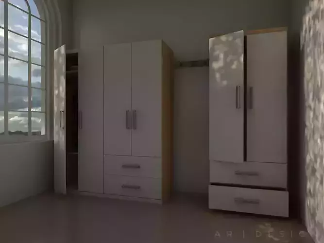 Scandinavian 4 Doors and 2 Doors Wardrobes