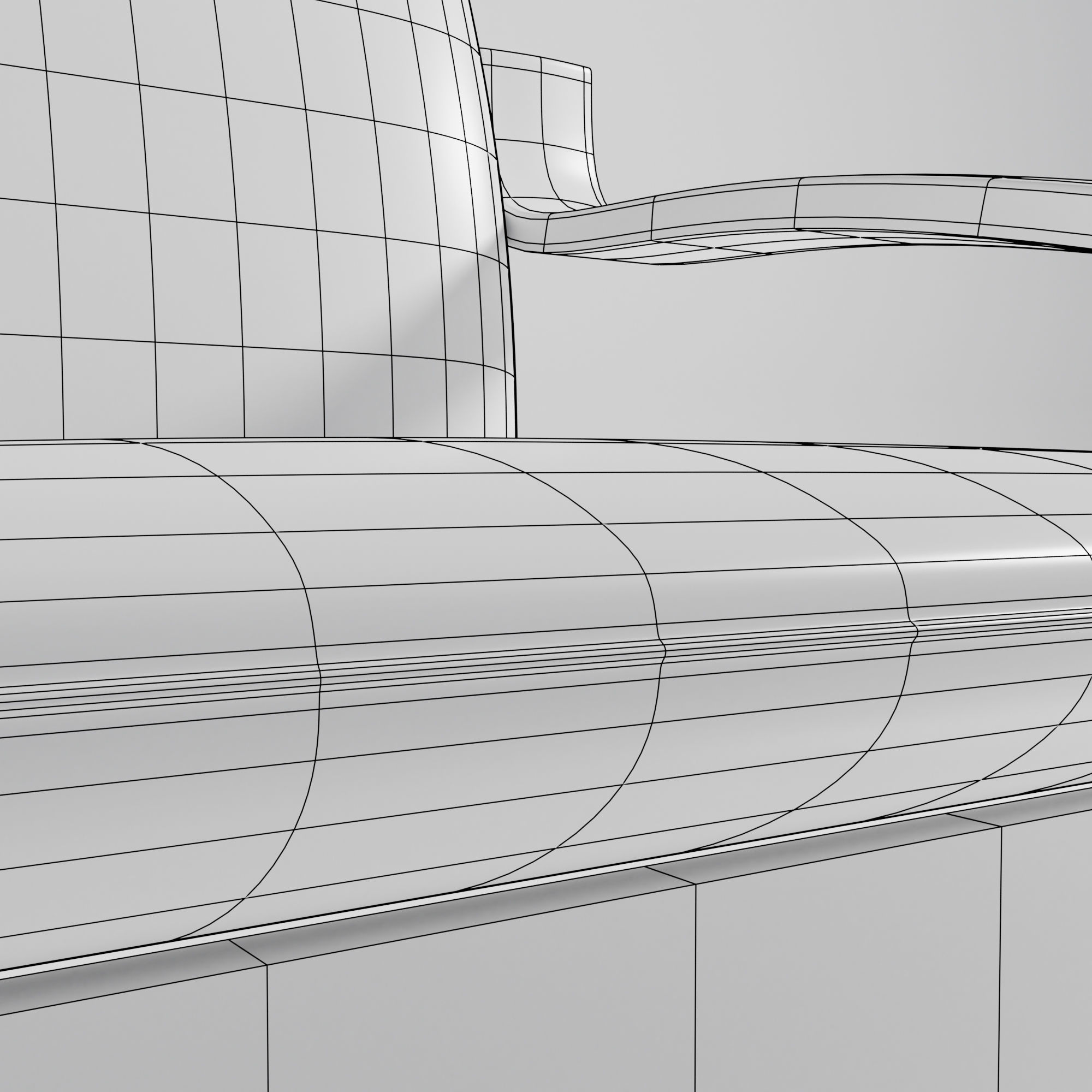 small lounge Low-poly 3D model_5