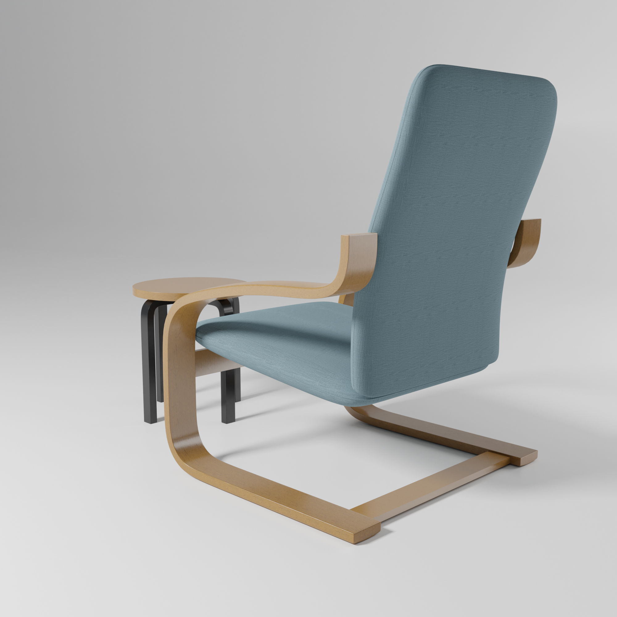 small lounge Low-poly 3D model_4
