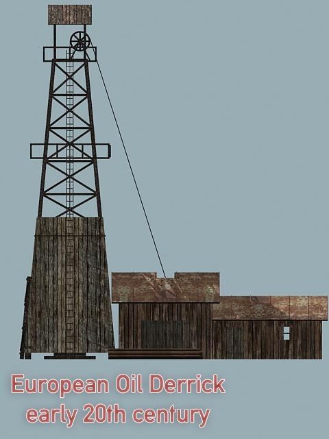European Oil Derrick - early 20th century style 3D model_4
