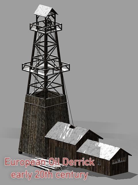 European Oil Derrick - early 20th century style 3D model_1