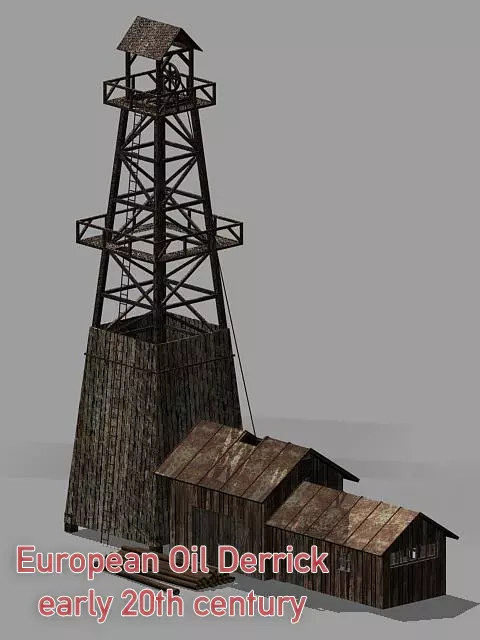 European Oil Derrick - early 20th century style 3D model_0