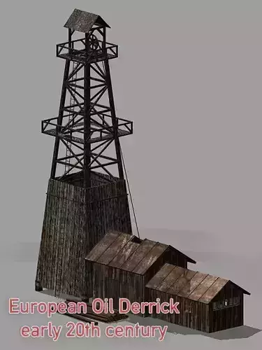 European Oil Derrick - early 20th century style 3D model