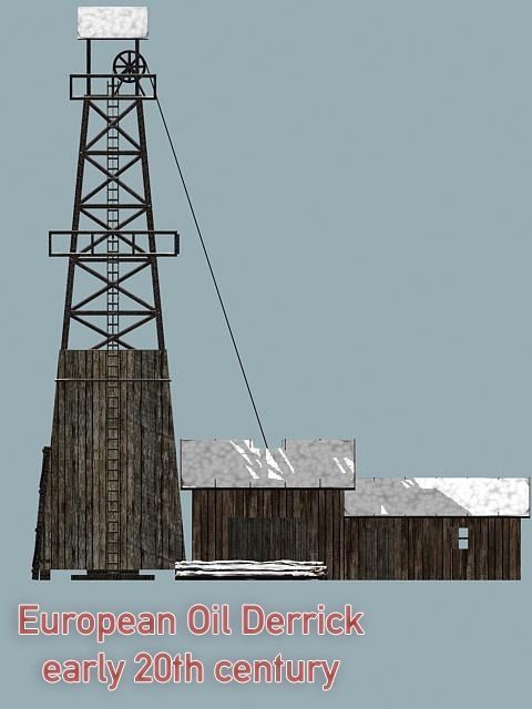 European Oil Derrick - early 20th century style 3D model_5