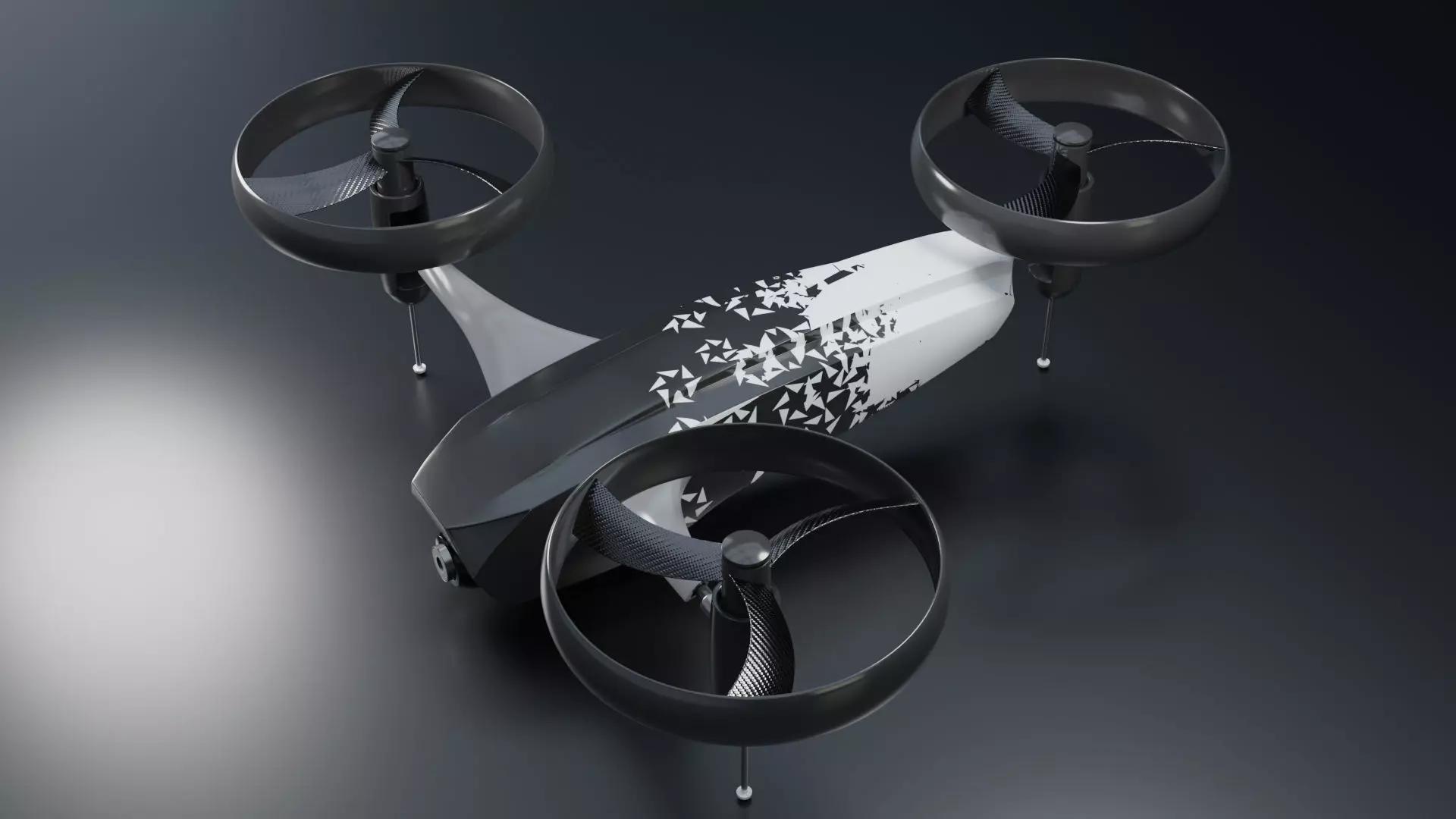 Drone concept Low-poly 3D model