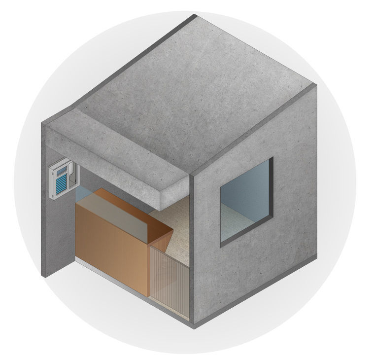 Small fresh fruit shop new normal concept with safety measures 3D print model_2