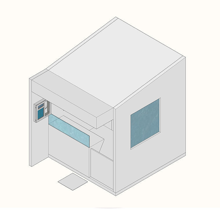 Small fresh fruit shop new normal concept with safety measures 3D print model_3