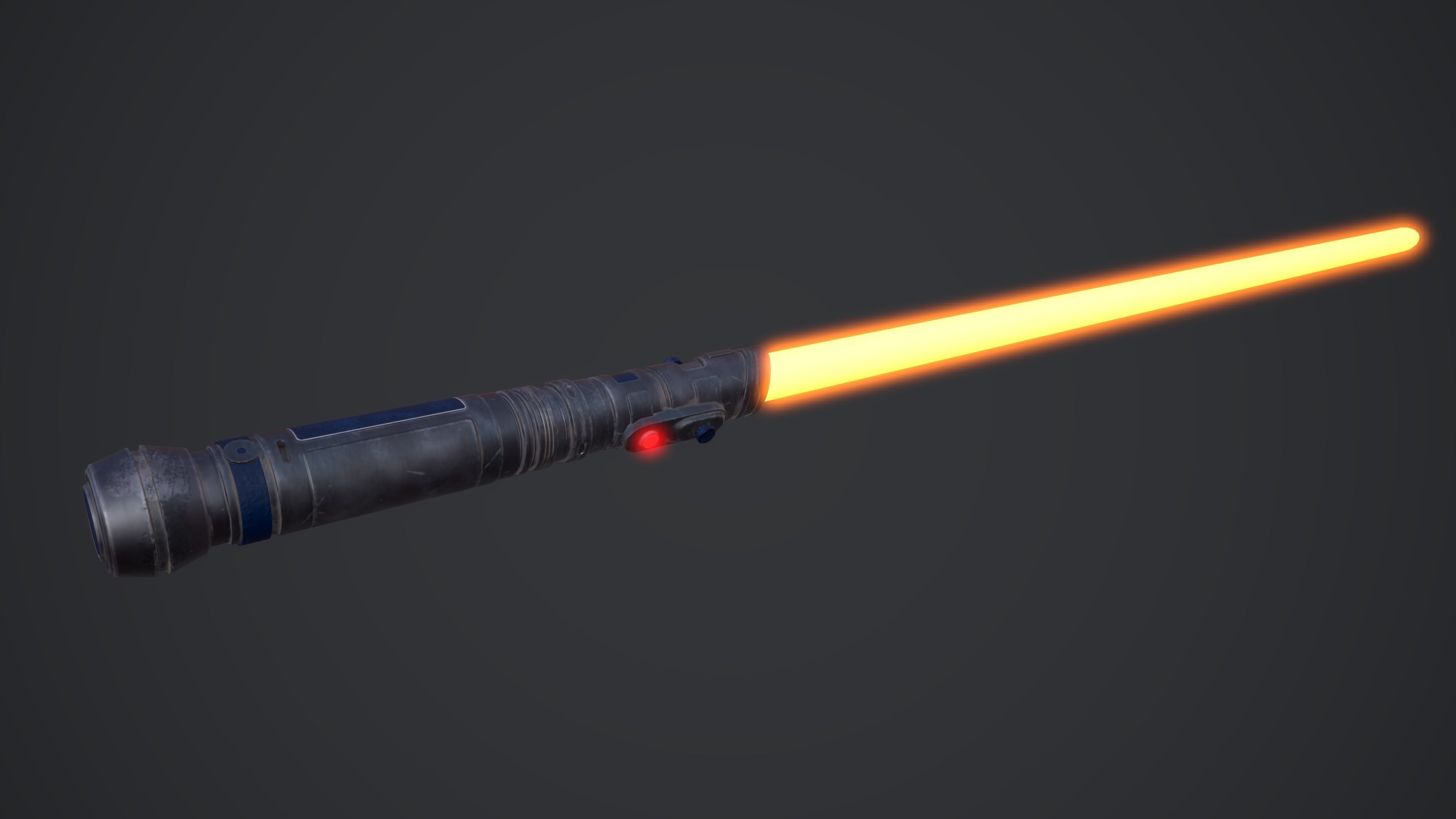 Yellow lightsaber 3D asset CGTrader