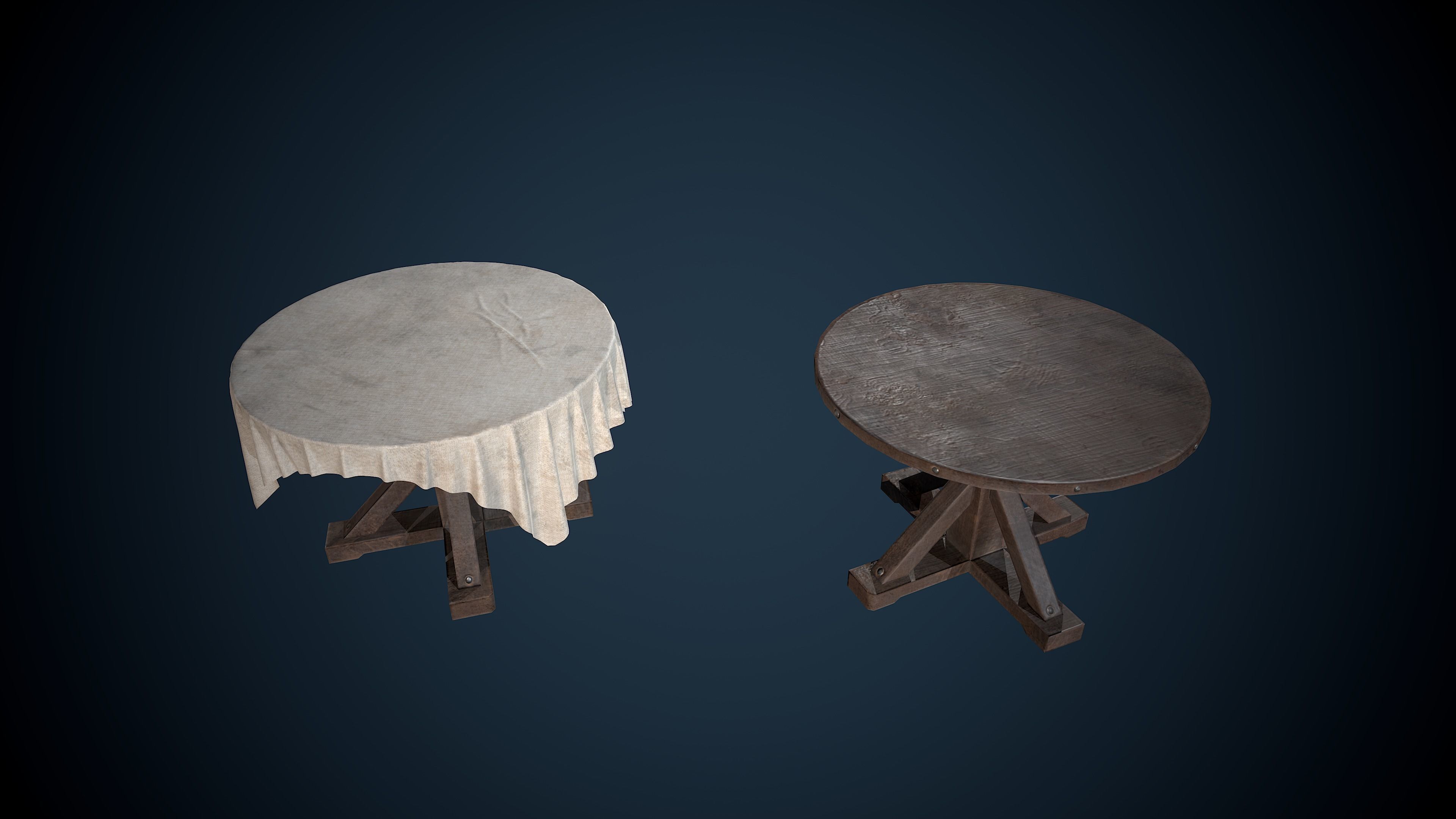 3D model Viking Round Tables GameReady VR / AR / lowpoly CGTrader