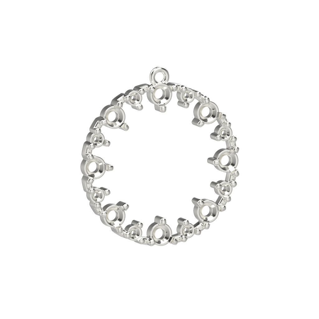 Pendant round gems 3dm stl CAD 3D print model_20