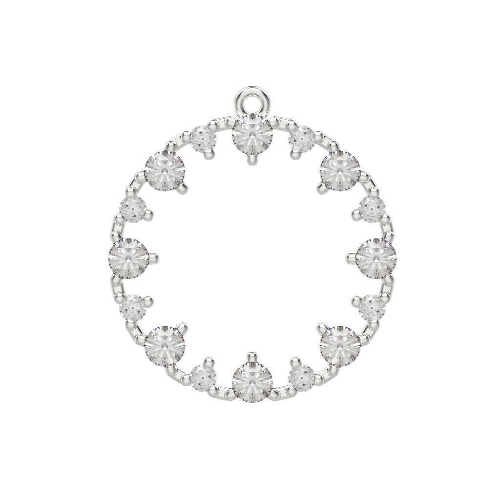 Pendant round gems 3dm stl CAD 3D print model_12