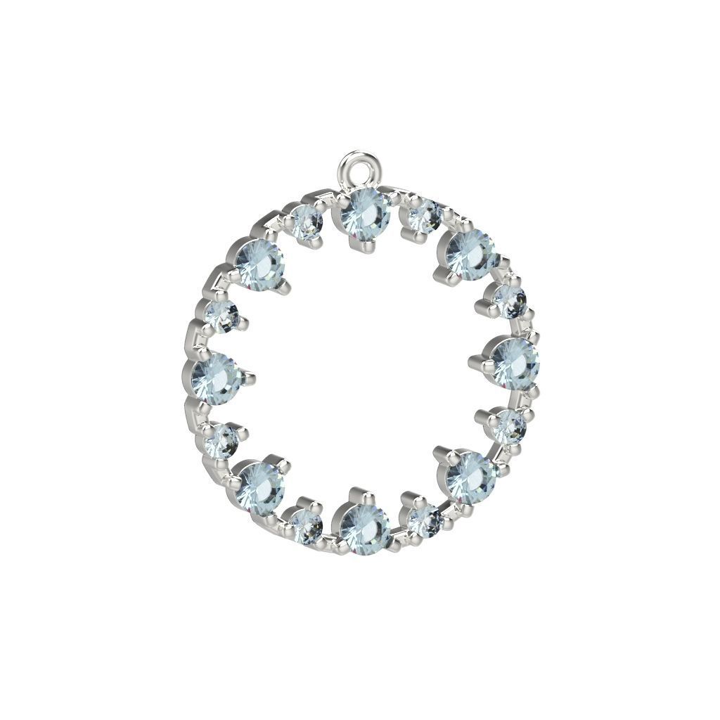 Pendant round gems 3dm stl CAD 3D print model_19