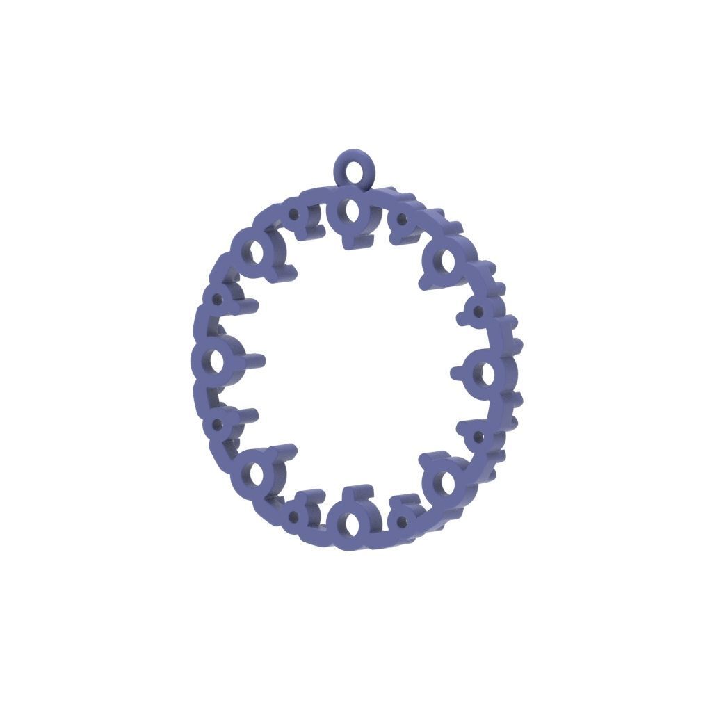 Pendant round gems 3dm stl CAD 3D print model_22