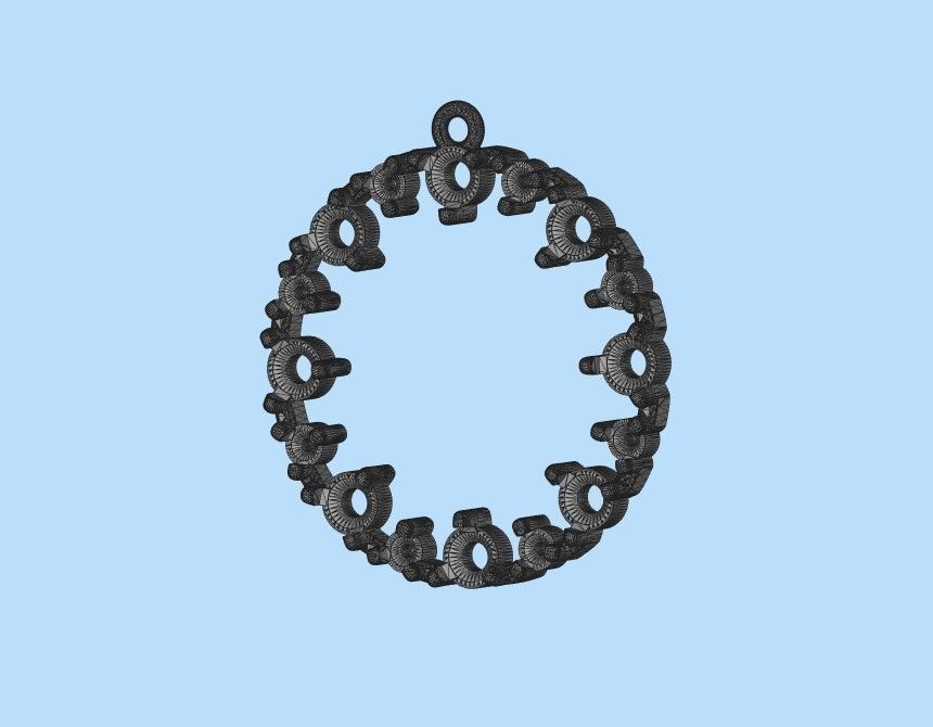 Pendant round gems 3dm stl CAD 3D print model_29