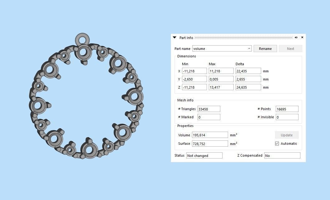 Pendant round gems 3dm stl CAD 3D print model_9