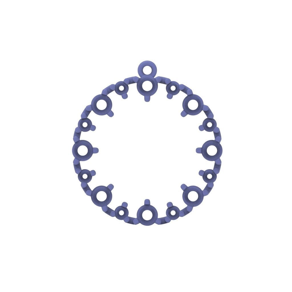 Pendant round gems 3dm stl CAD 3D print model_23