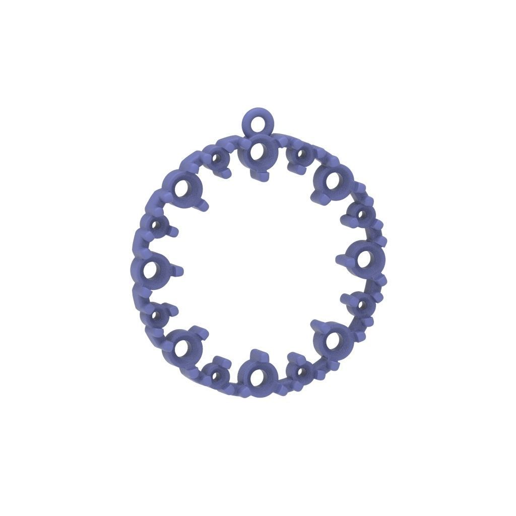 Pendant round gems 3dm stl CAD 3D print model_21
