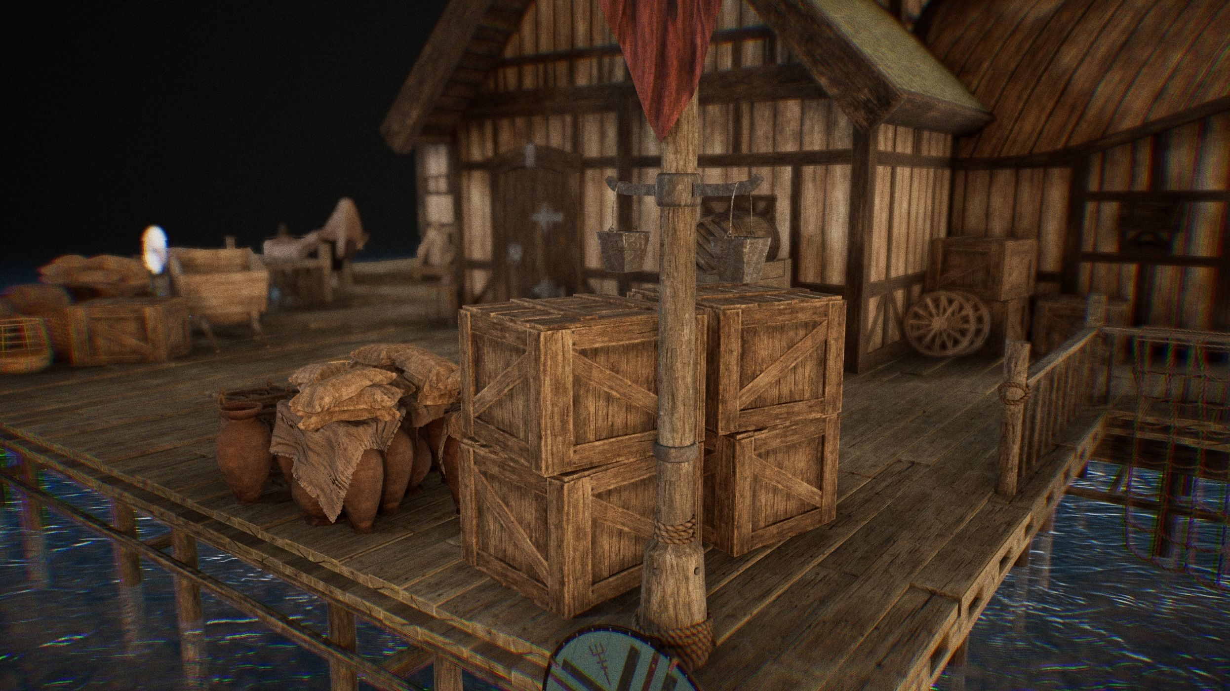 Viking Medieval Modular House Game-Ready Low-poly 3D model_4