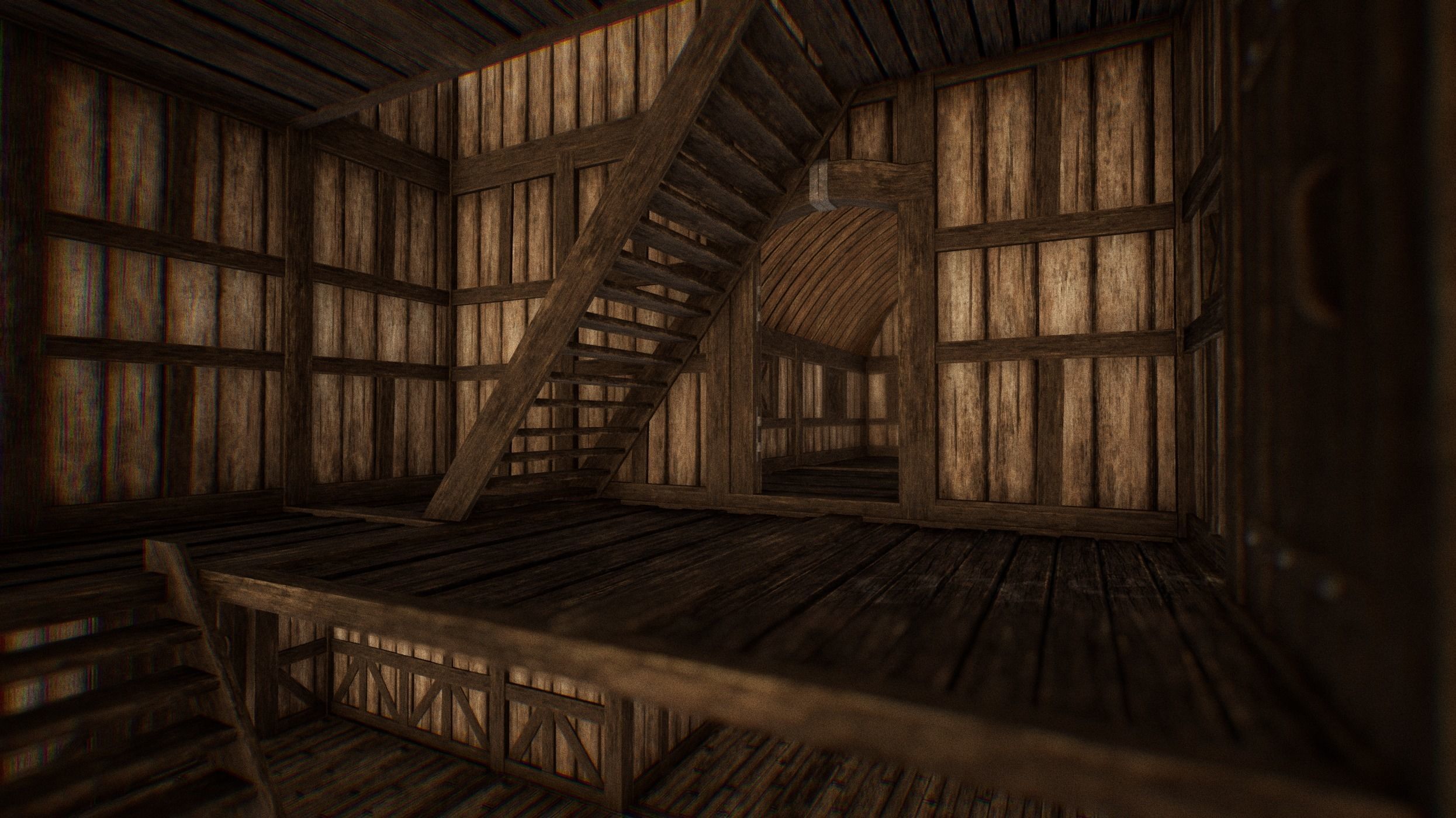 Viking Medieval Modular House Game-Ready Low-poly 3D model_7