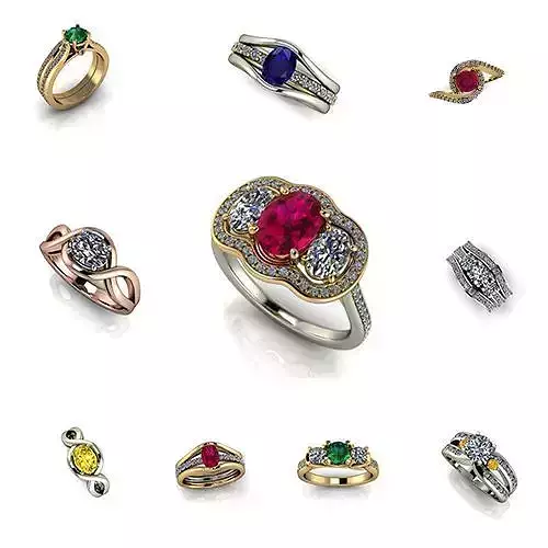 CJC0608 Collection of 10 ladies wedding rings