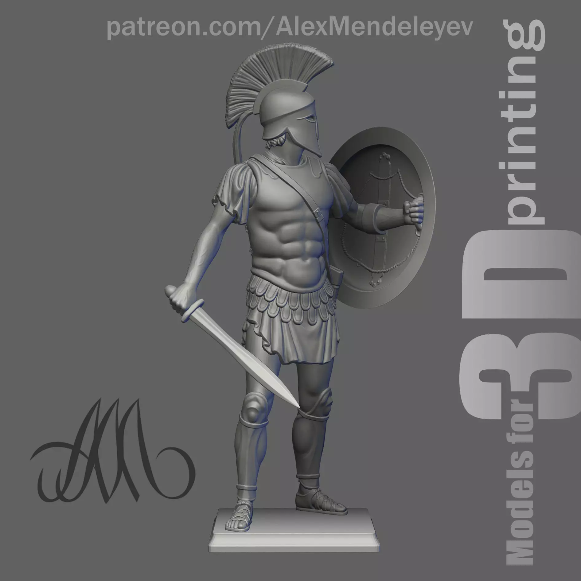 Greek Hoplite 3D print model_0