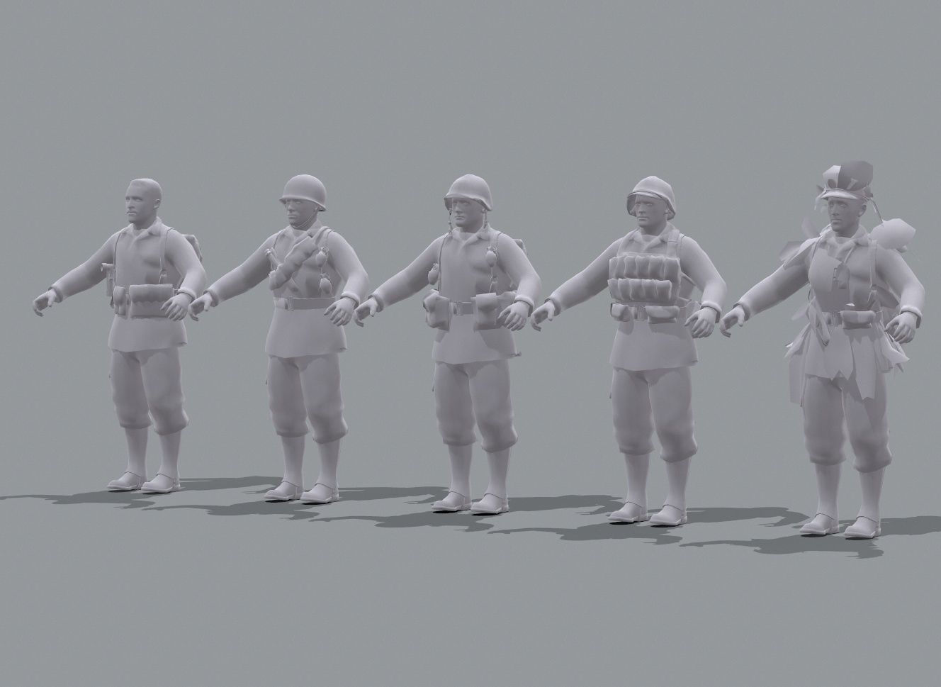 Lowpoly Pack - Soldier USA Low-poly 3D model_7