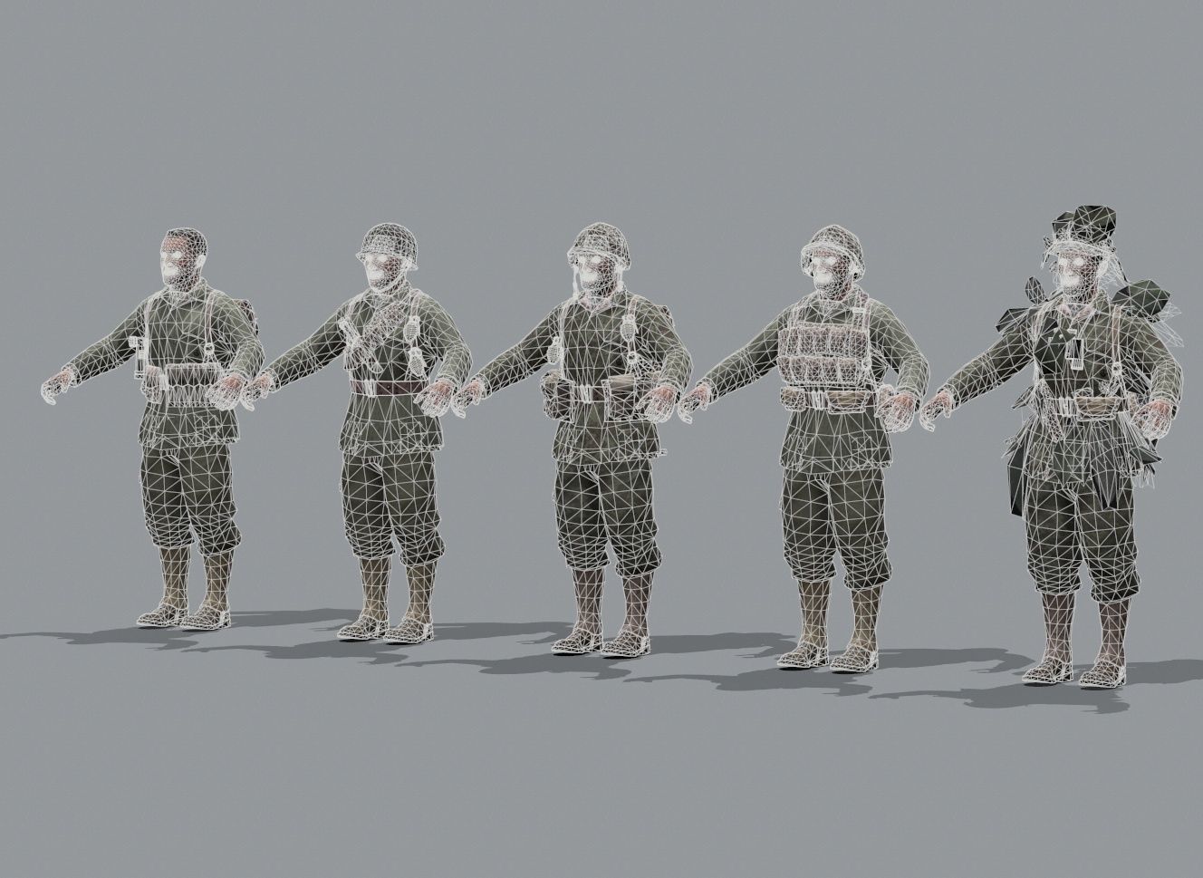 Lowpoly Pack - Soldier USA Low-poly 3D model_6