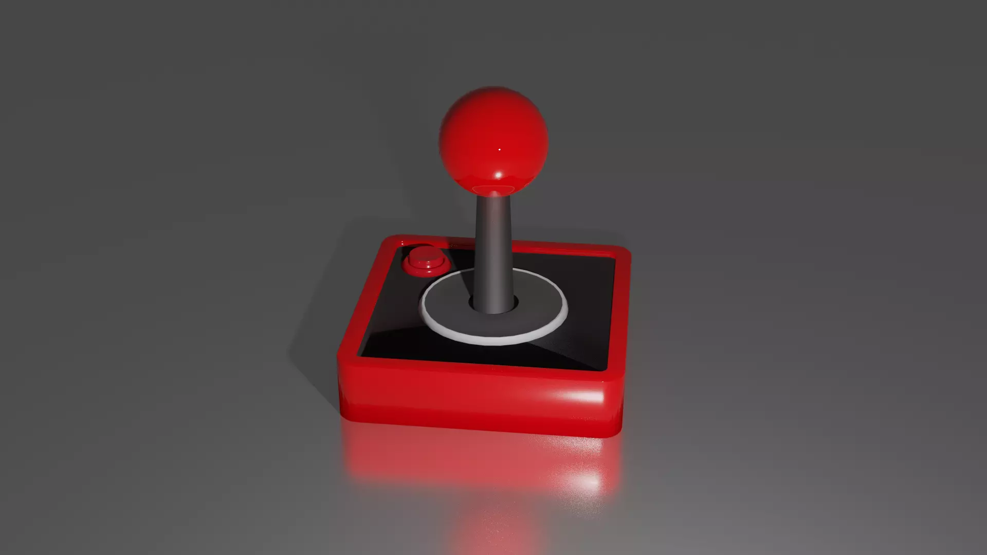 Joystick retro game controller Low-poly 3D model_0