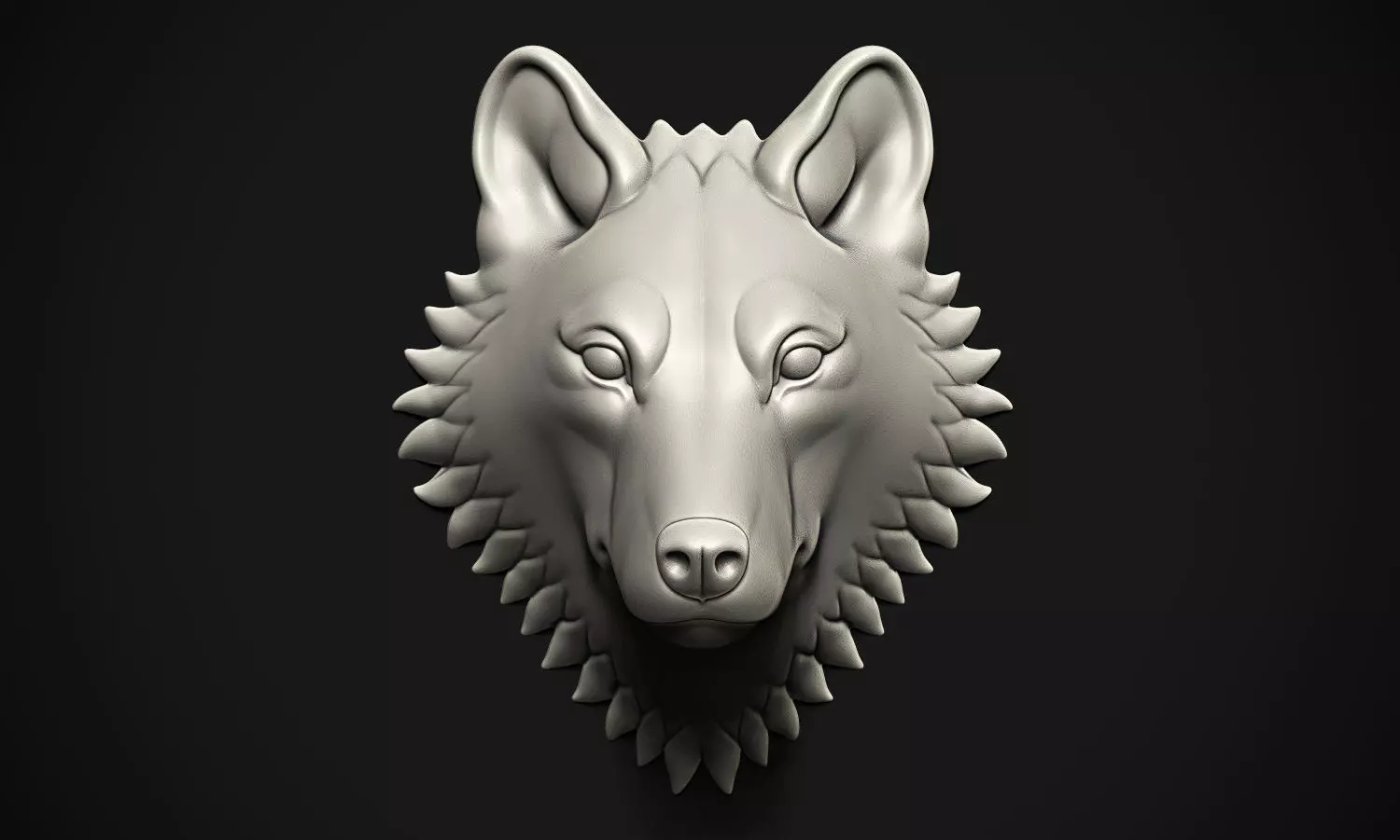 Wolf head 3D print model_0
