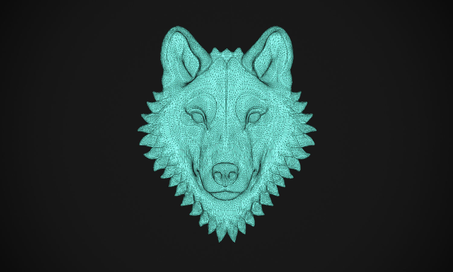 Wolf head 3D print model_10