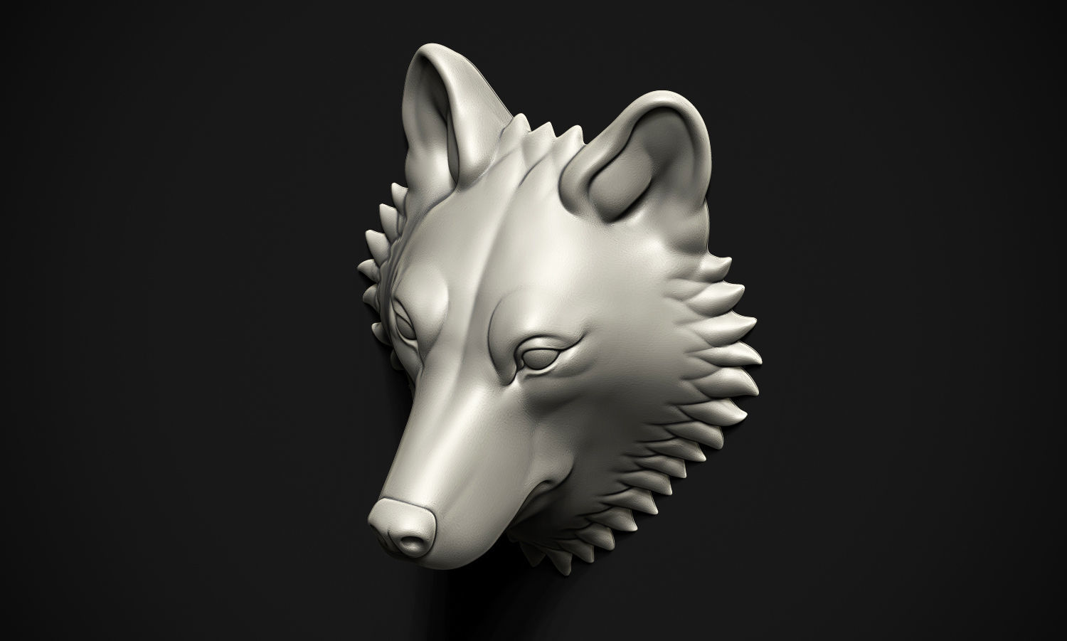 Wolf head 3D print model_8