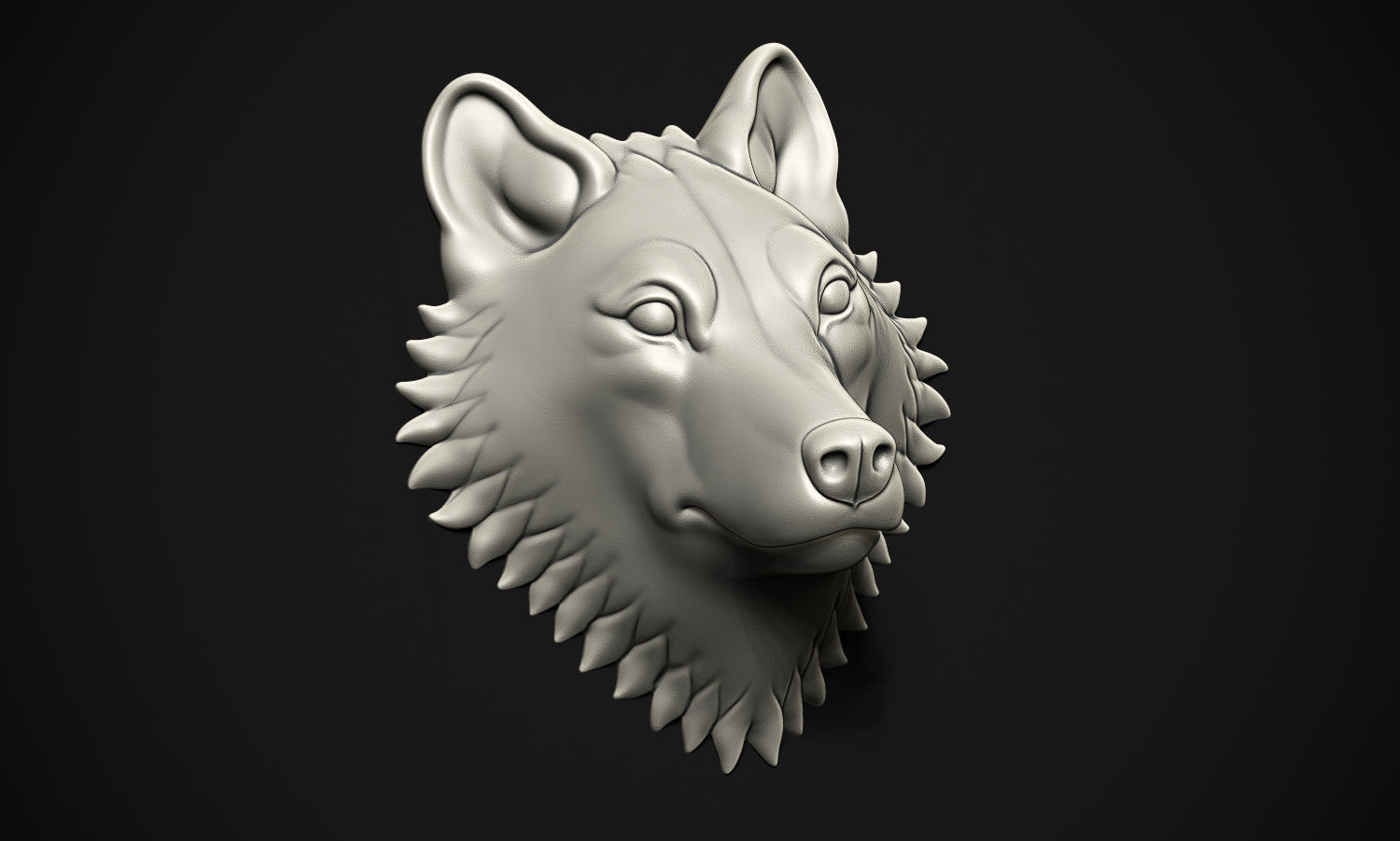 Wolf head 3D print model_2