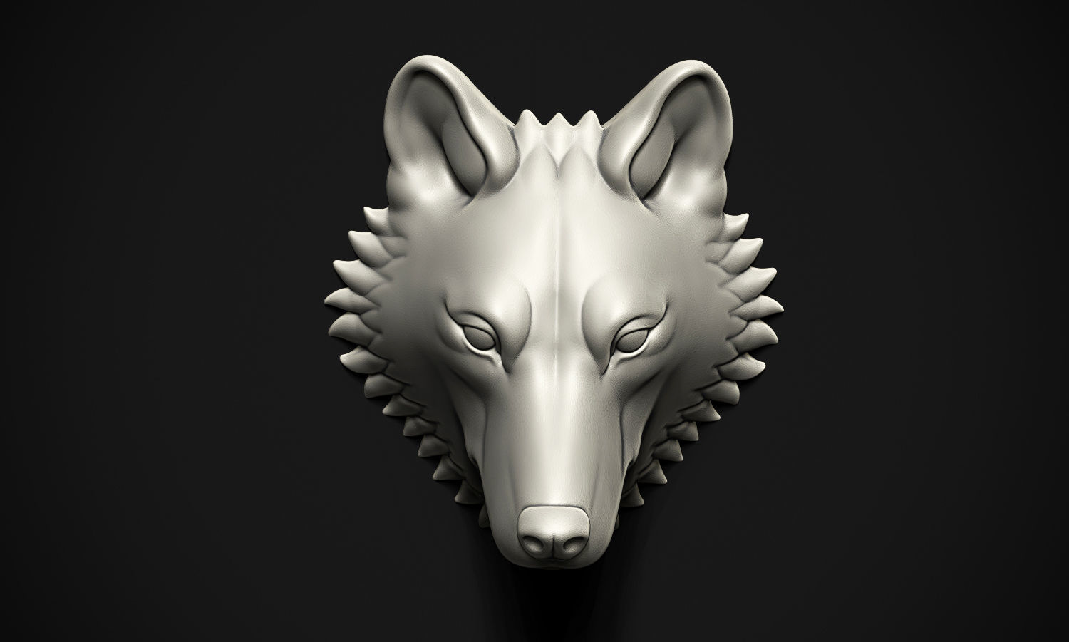 Wolf head 3D print model_6