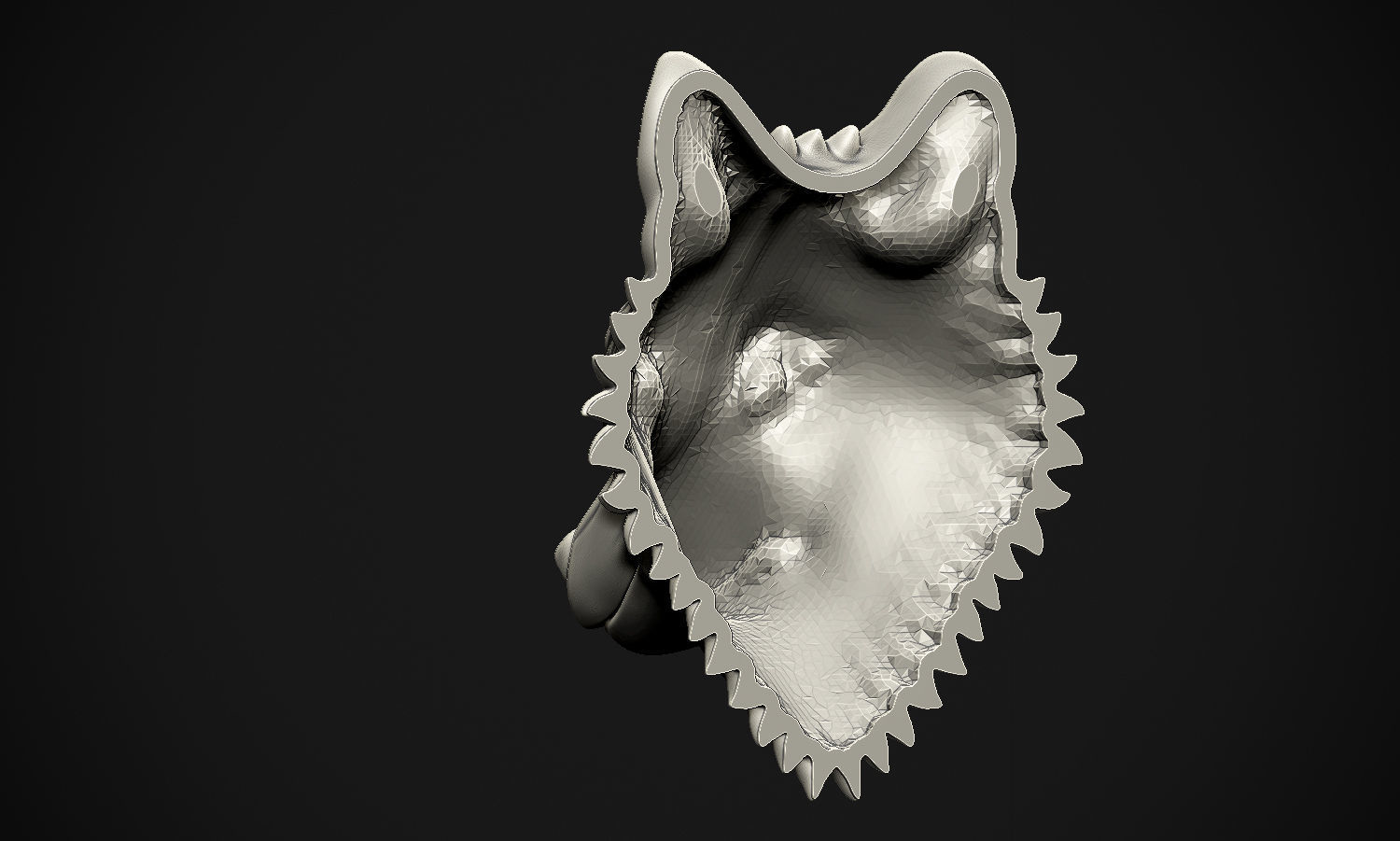 Wolf head 3D print model_20