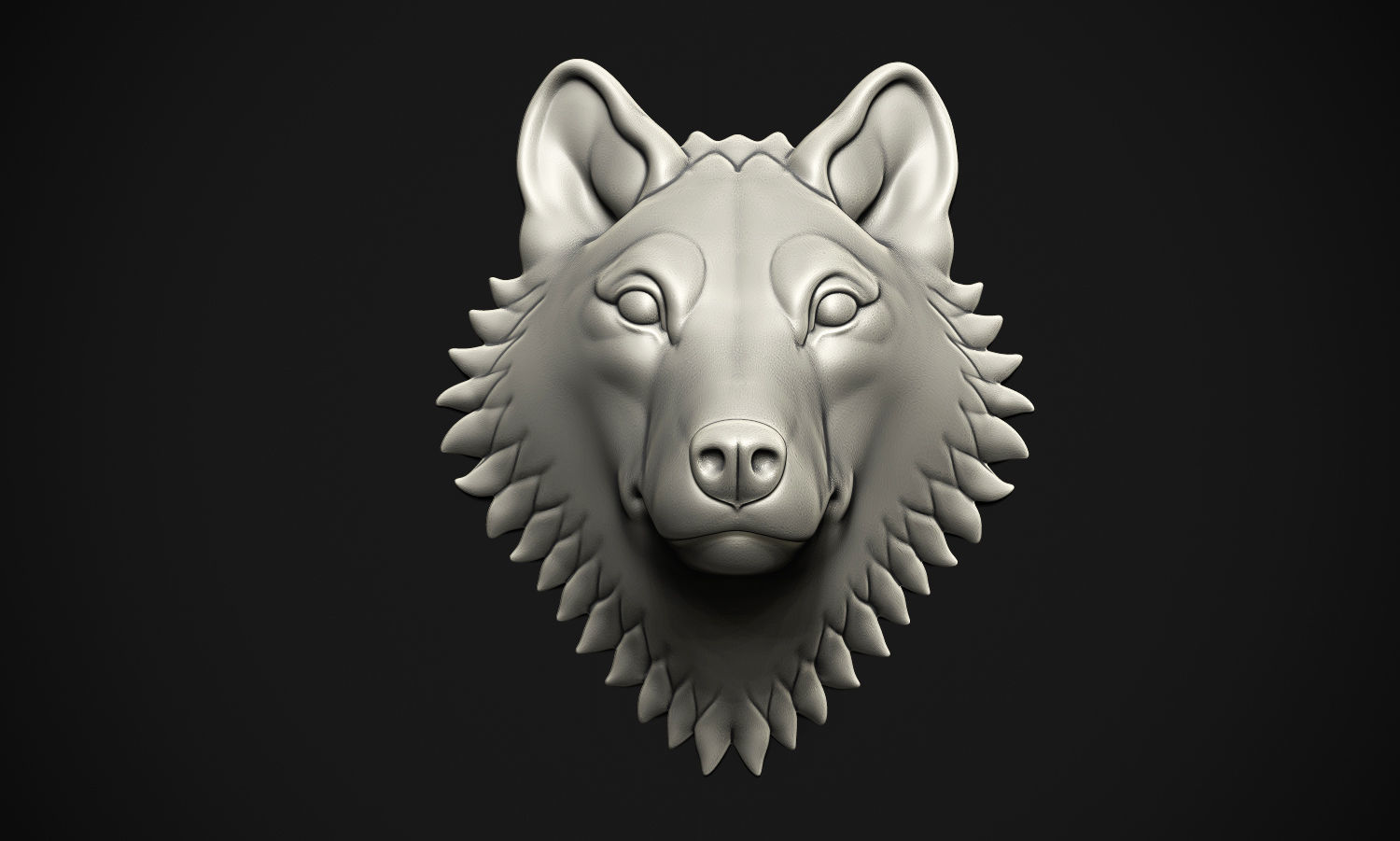 Wolf head 3D print model_5