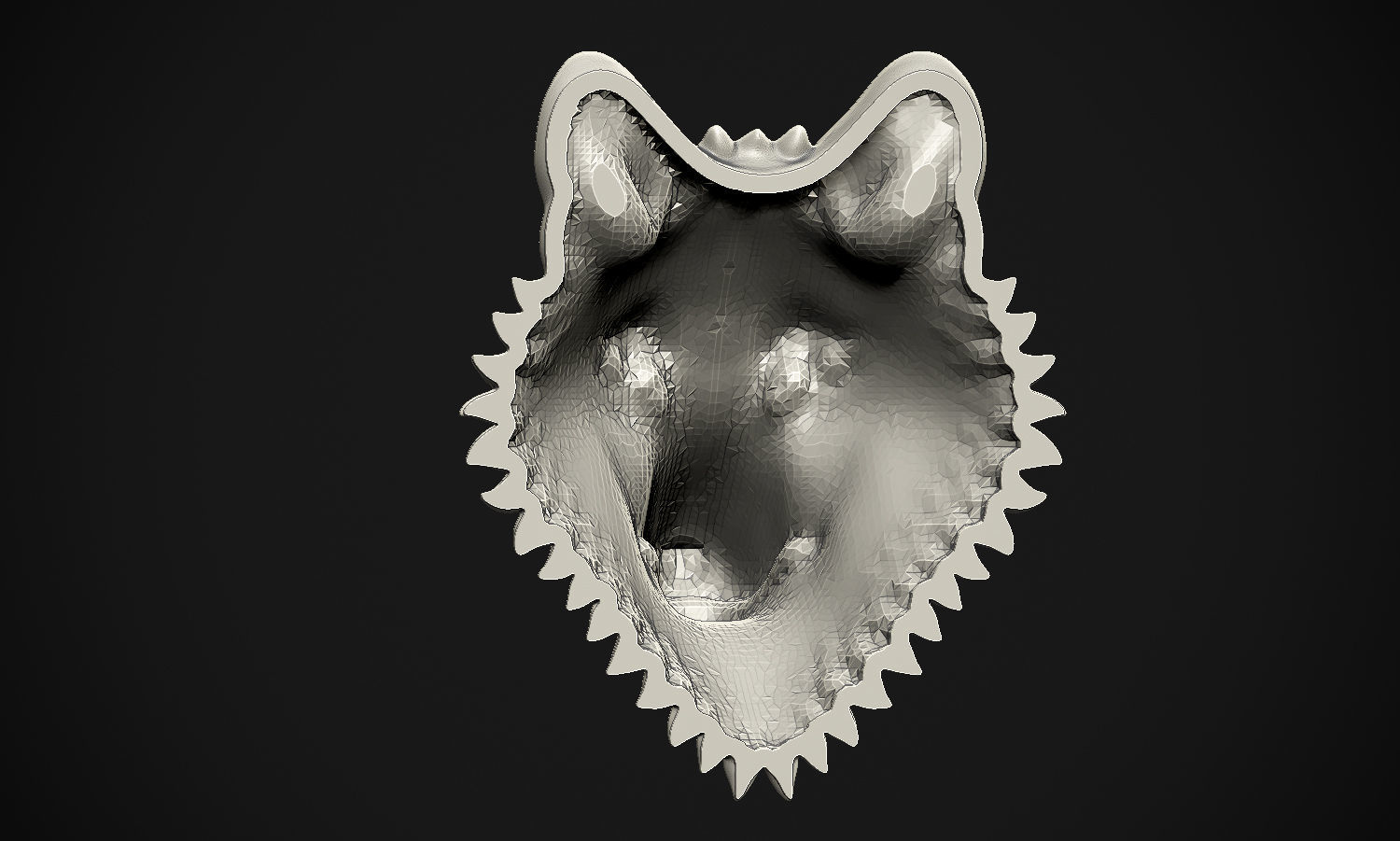 Wolf head 3D print model_19