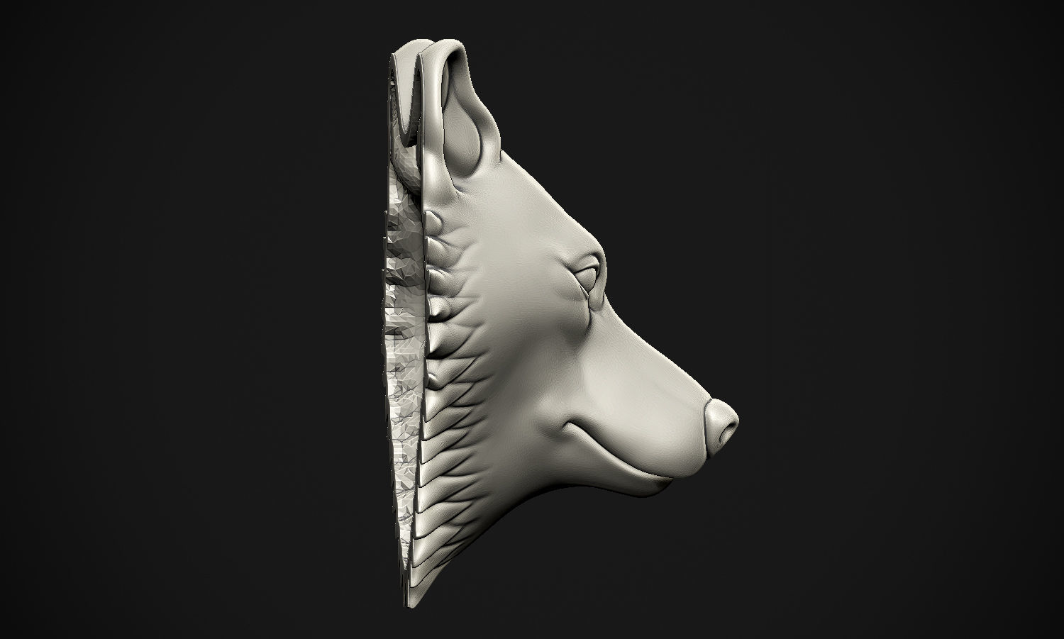Wolf head 3D print model_15