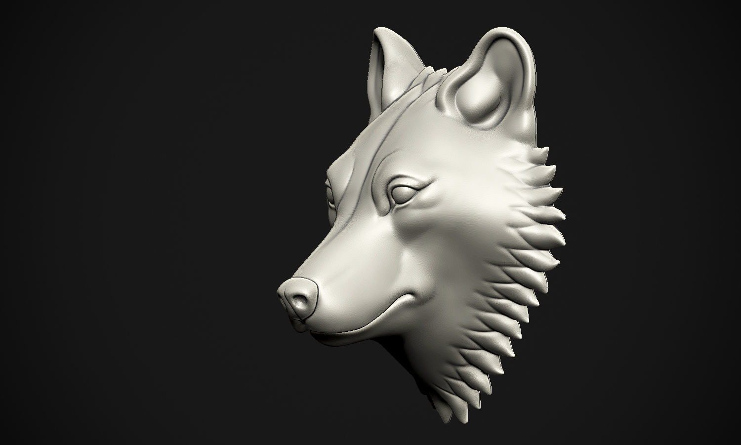 Wolf head 3D print model_24