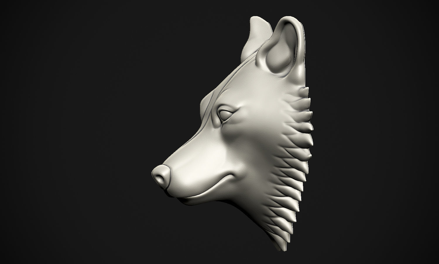 Wolf head 3D print model_23