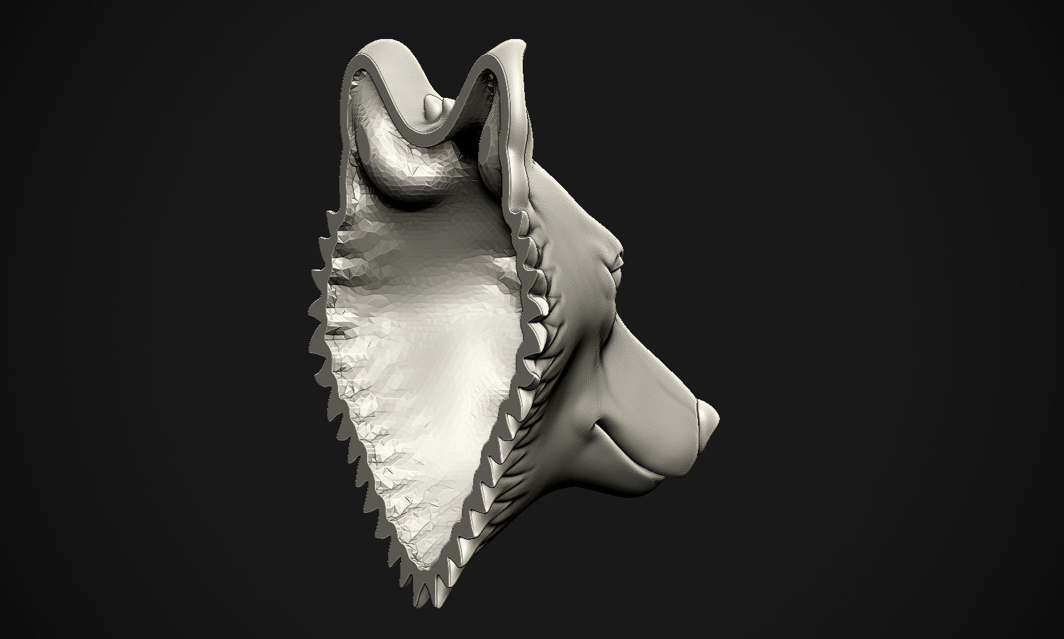 Wolf head 3D print model_16