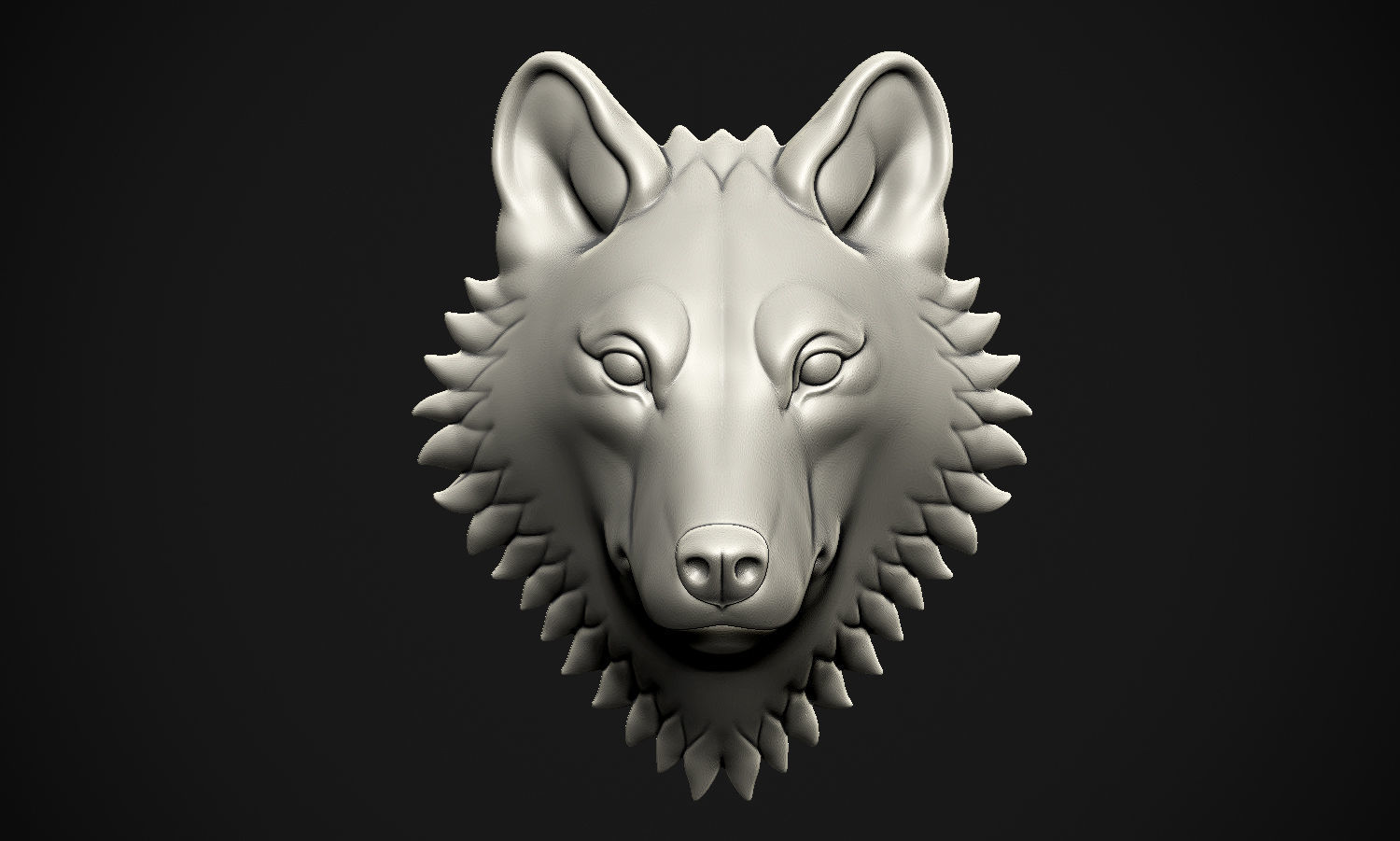 Wolf head 3D print model_11