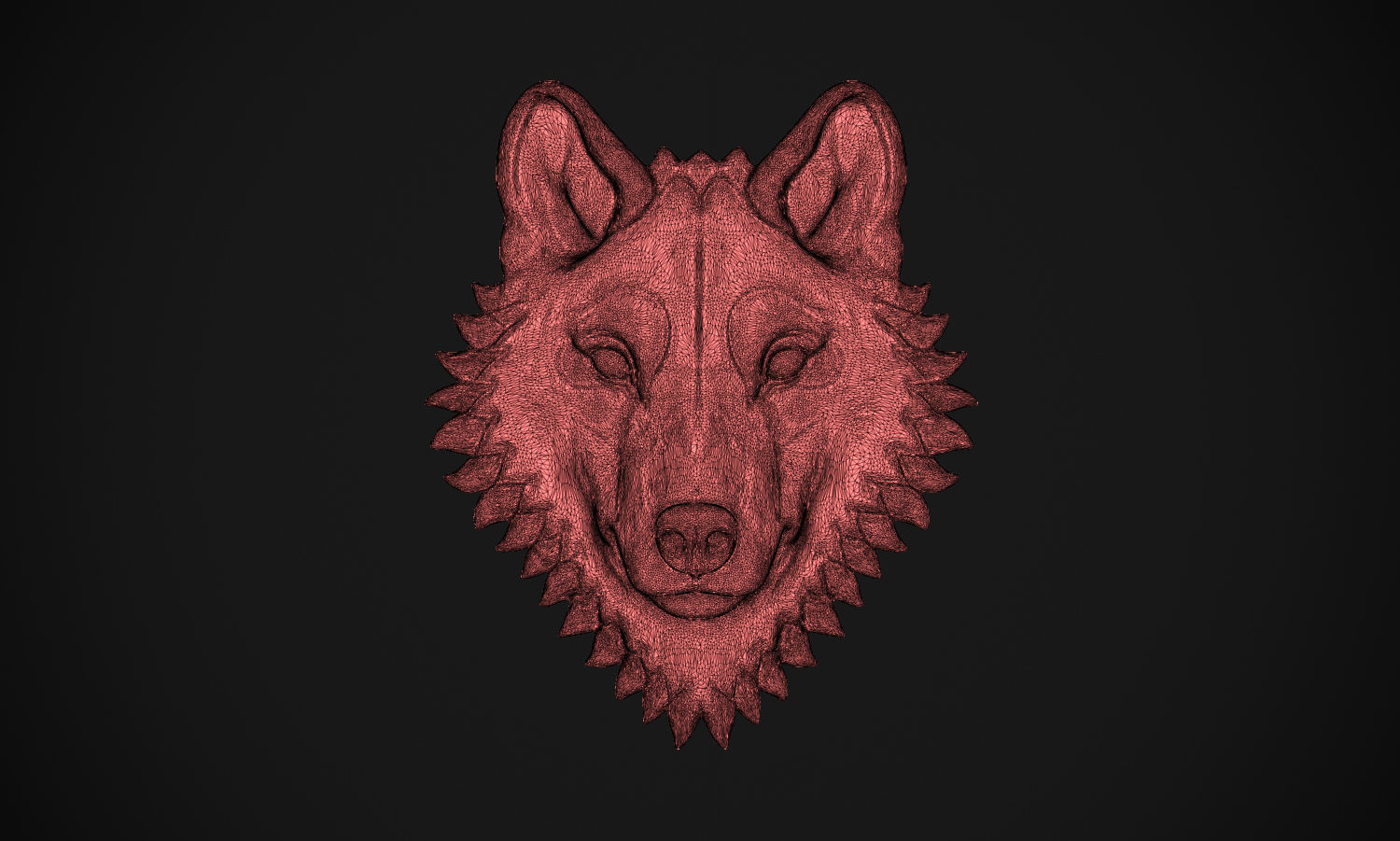 Wolf head 3D print model_9