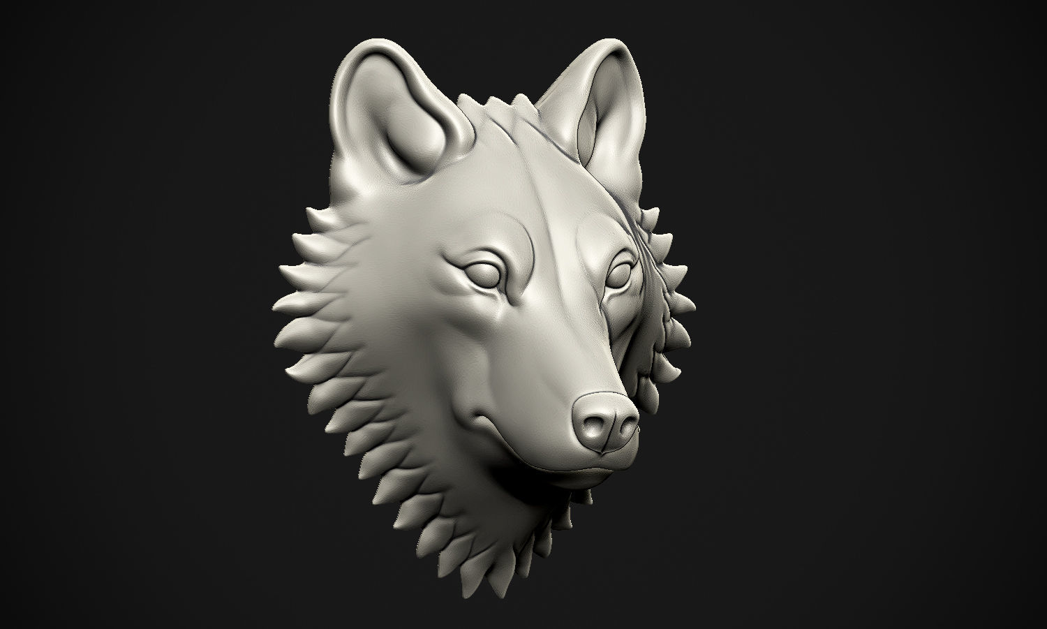 Wolf head 3D print model_12