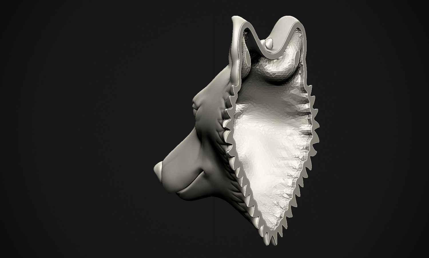 Wolf head 3D print model_21